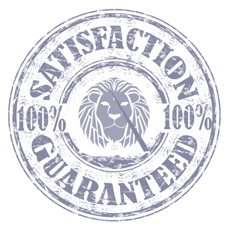 Sketch-style seal reading 100% Guaranteed
